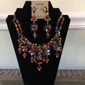 Natasha Couture Vibrant Jewel-Toned Necklace Set